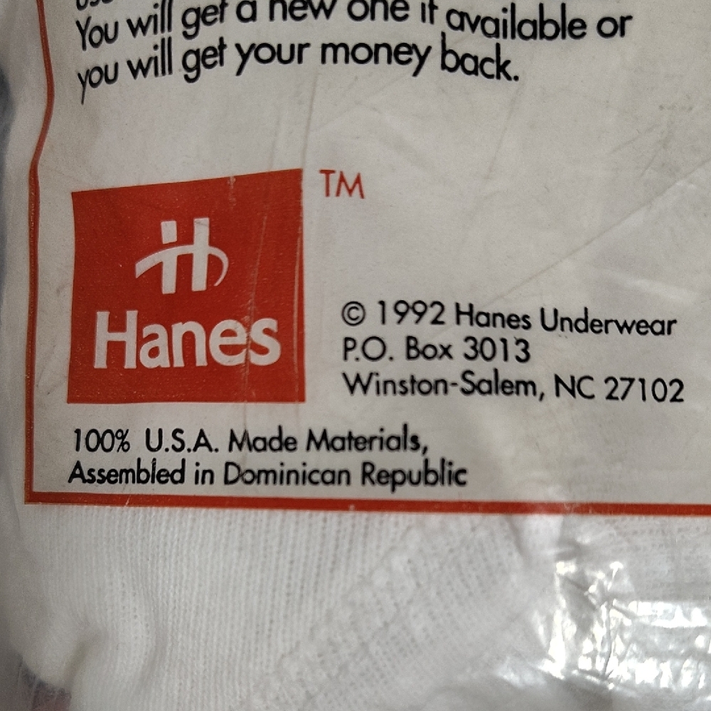 1992 Vintage Hanes Men's Classic White Briefs 3 Pack Size 30 - Picture 8 of 8